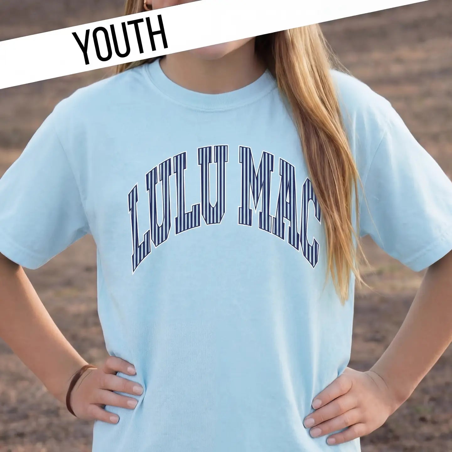 YOUTH LULU MAC TEE- STRIPES IN CHAMBRAY