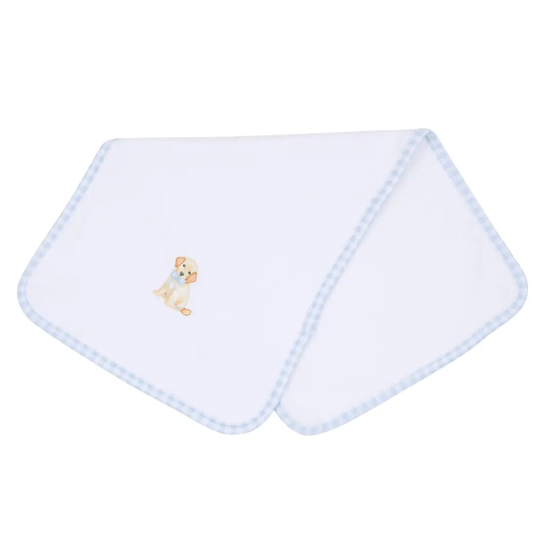 Sweet Golden Burp Cloth - Light Blue