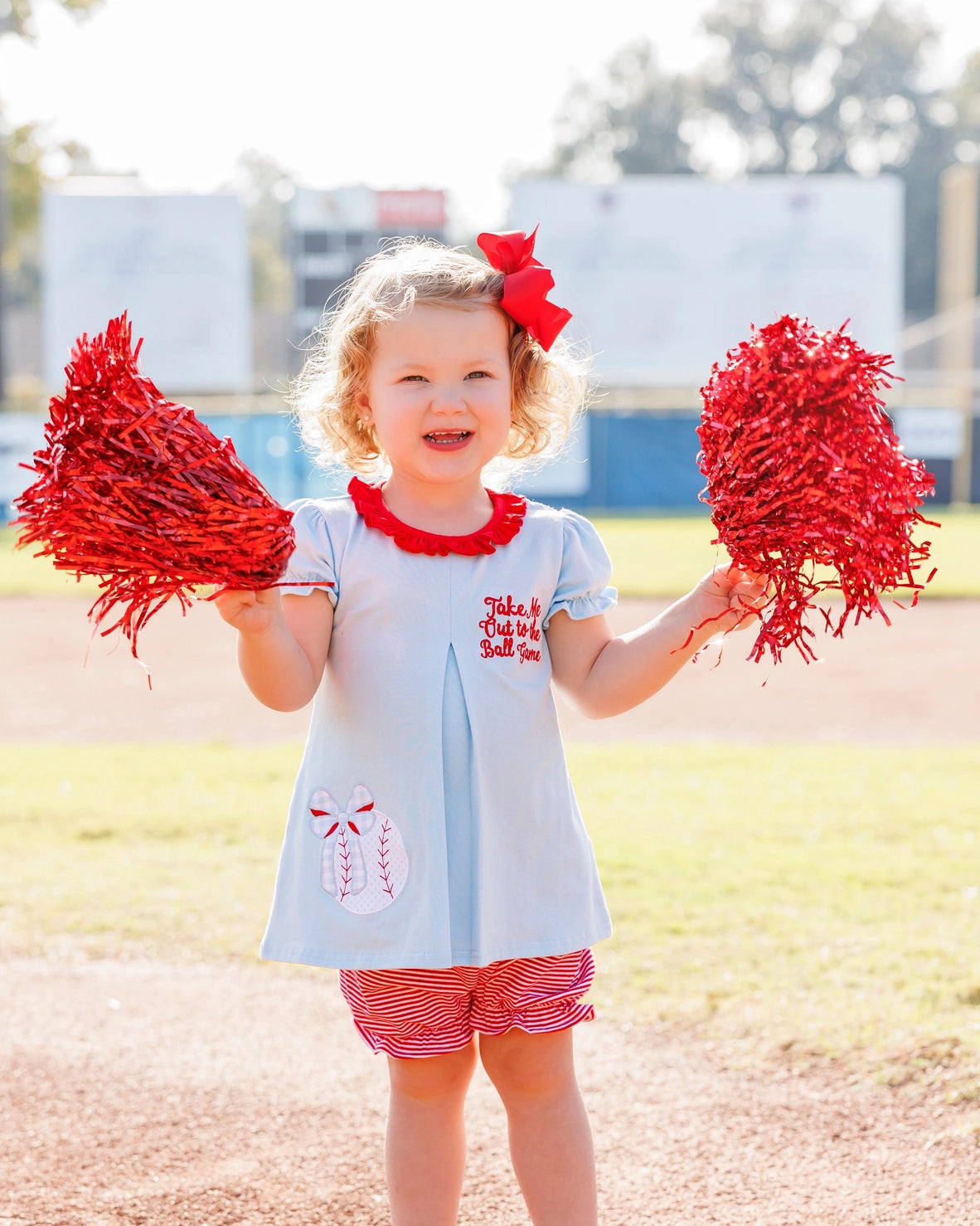 TAKE ME OUT TO THE BALL GAME- PLEAT BLOOMER SET