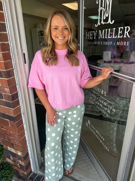 Sage Polka Dot Pants