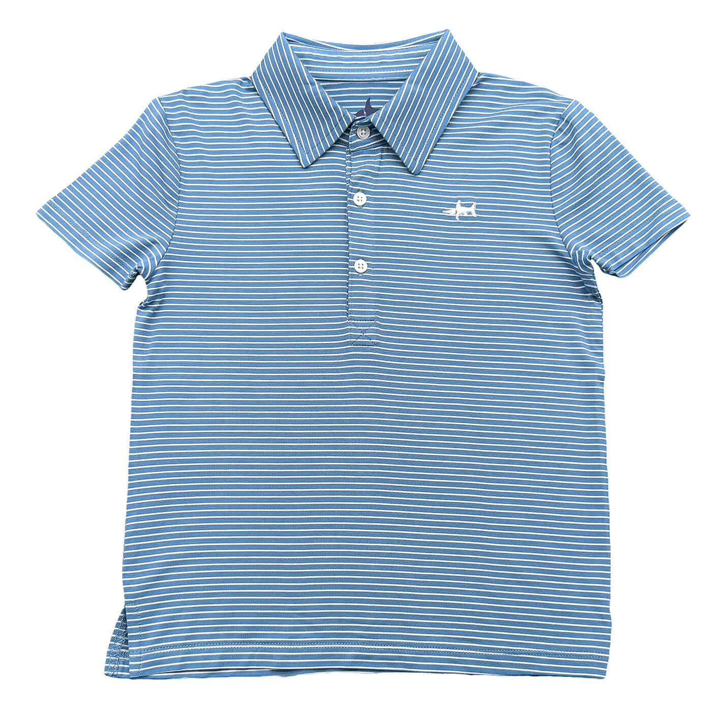 BANKS BOYS PERFORMANCE SS POLO- BLUE/WHITE STRIPE
