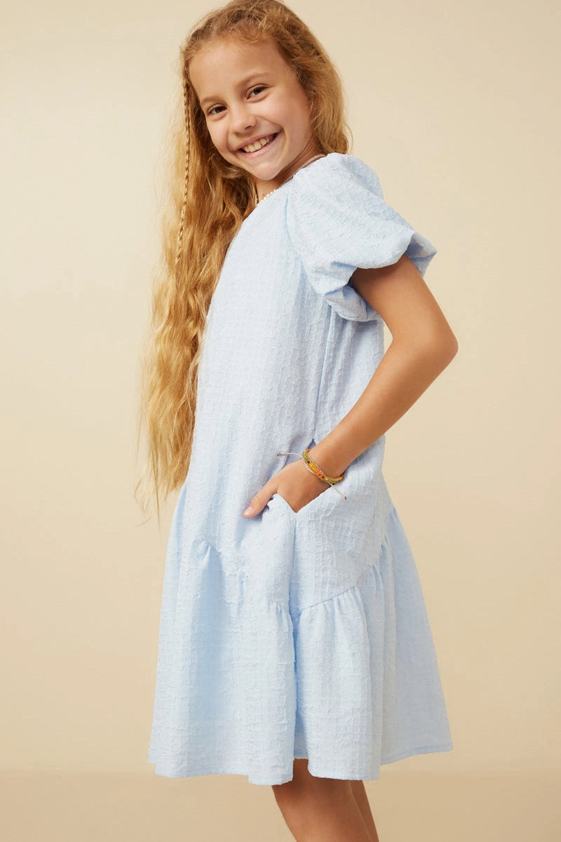 GIRLS PUFF SLEEVE DRESS