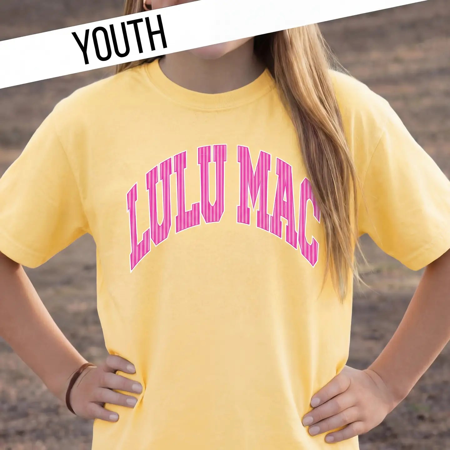 YOUTH LULU MAC TEE- STRIPES IN BUTTER YELLOW