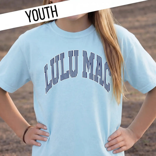YOUTH LULU MAC TEE- STRIPES IN CHAMBRAY