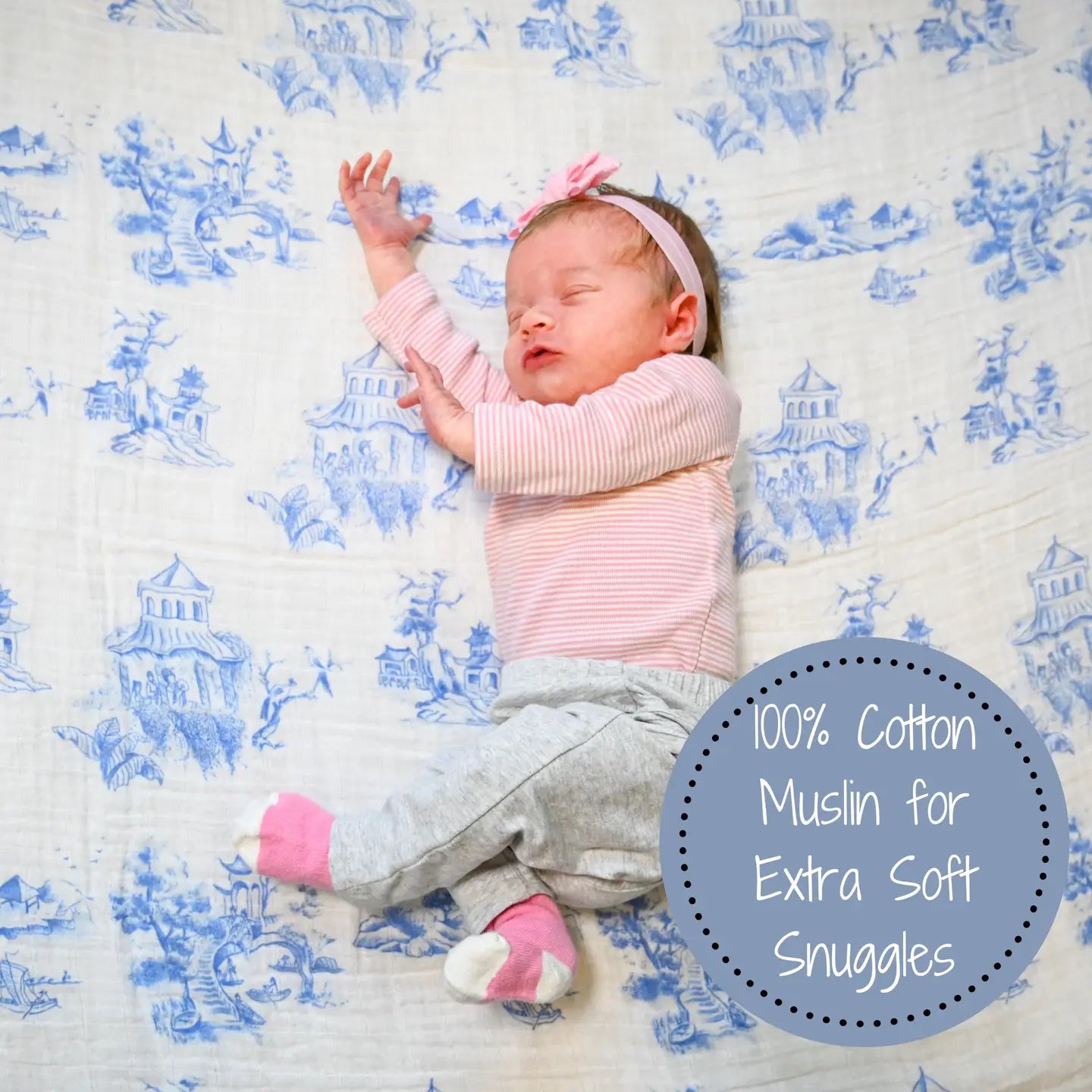 Chinoiserie Swaddle Blanket