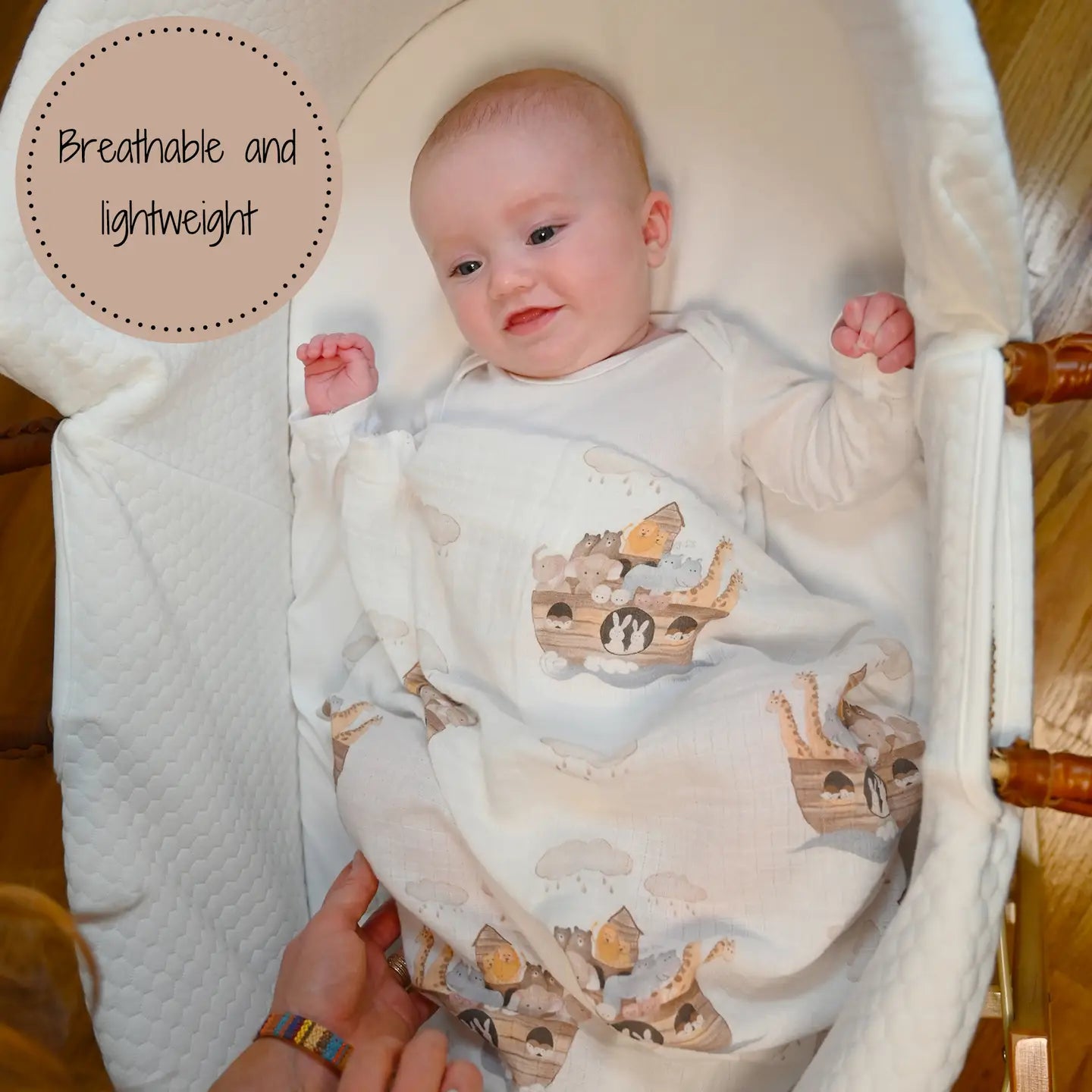 Noah’s Ark Swaddle Blanket