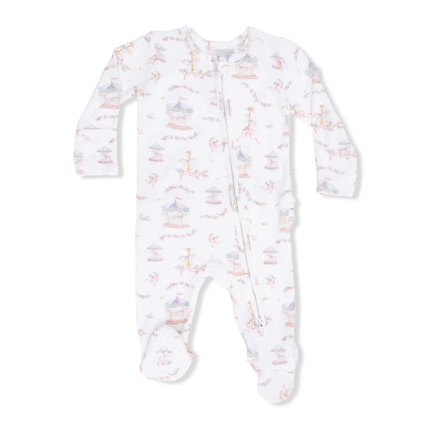 Carousel with Bows - Zipper Footie