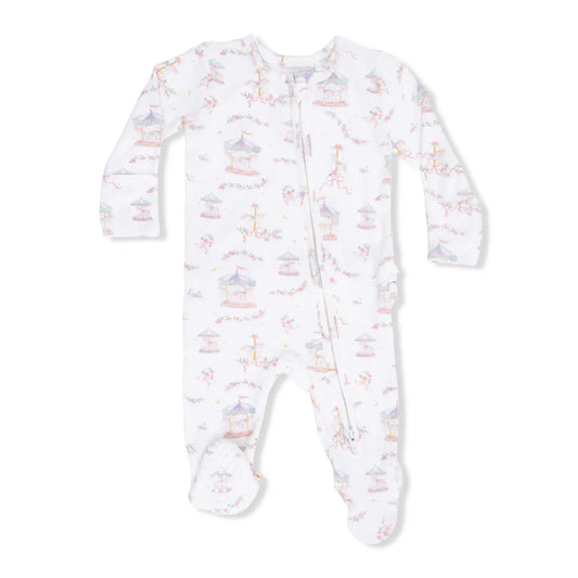 Carousel with Bows - Zipper Footie