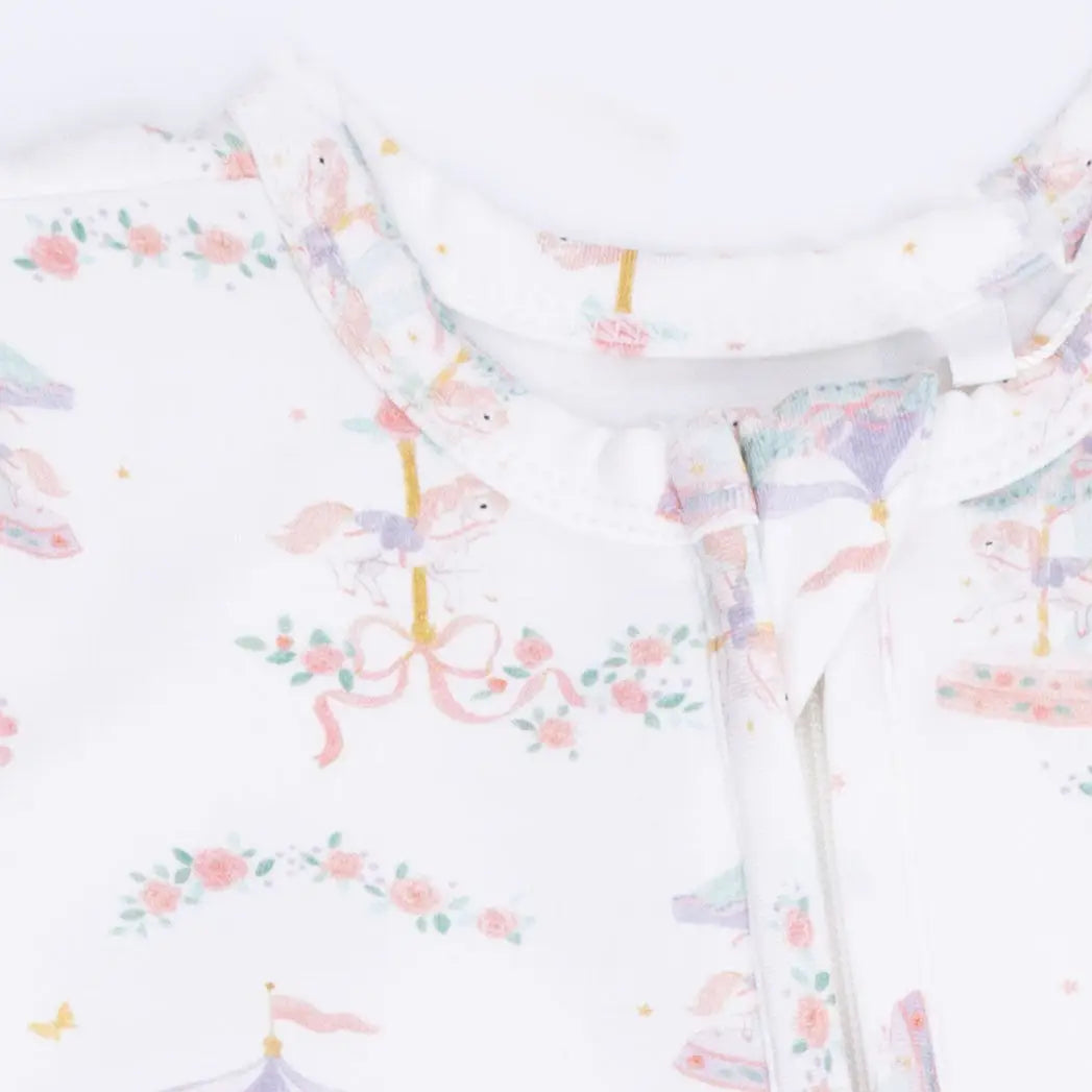 Carousel with Bows - Zipper Footie
