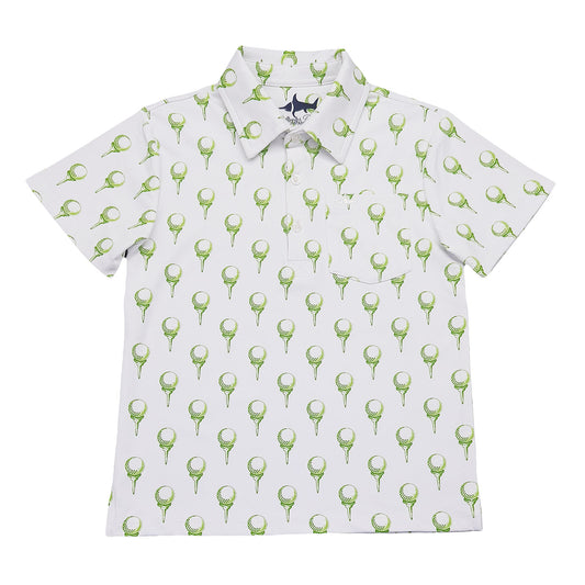 INSHORE BOYS PERFORMANCE SS POLO- WHITE GOLF