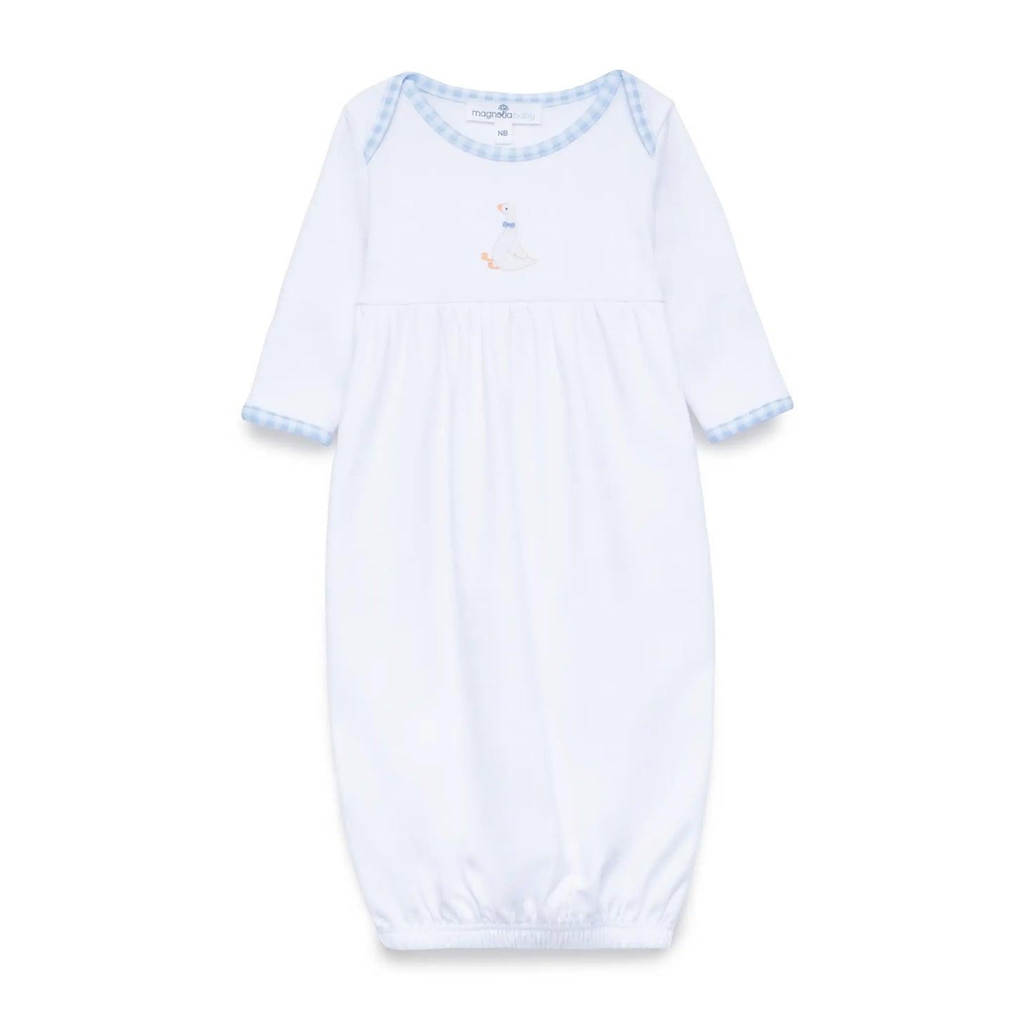 SILLY GOOSE GATHERED GOWN- LIGHT BLUE