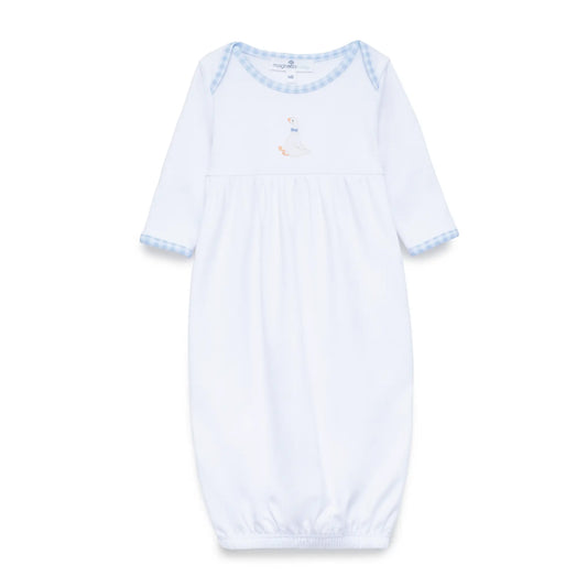 SILLY GOOSE GATHERED GOWN- LIGHT BLUE