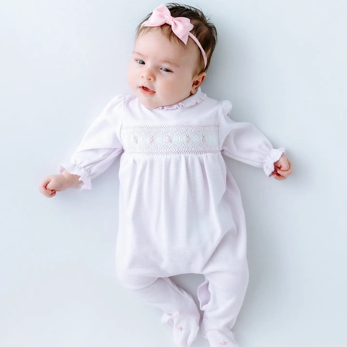 JULIA SMOCKED FOOTIE- PINK