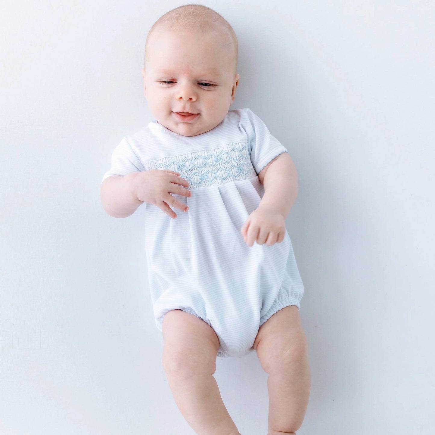 JACOB SMOCKED BUBBLE- LIGHT BLUE