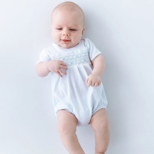 JACOB SMOCKED BUBBLE- LIGHT BLUE